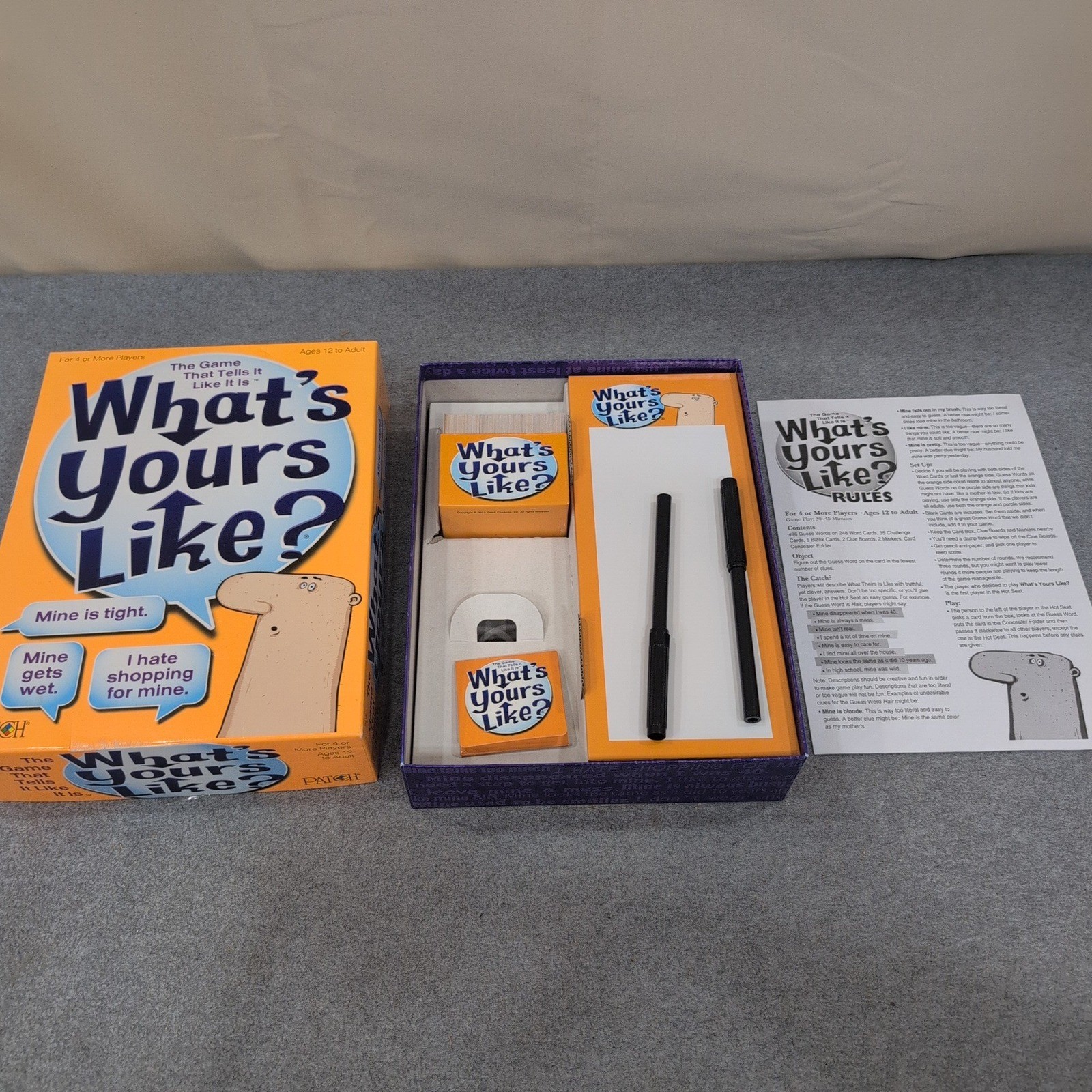 Patch Products What’s Yours Like? Party Board Game 7415 Ages 12+ 4+ Players