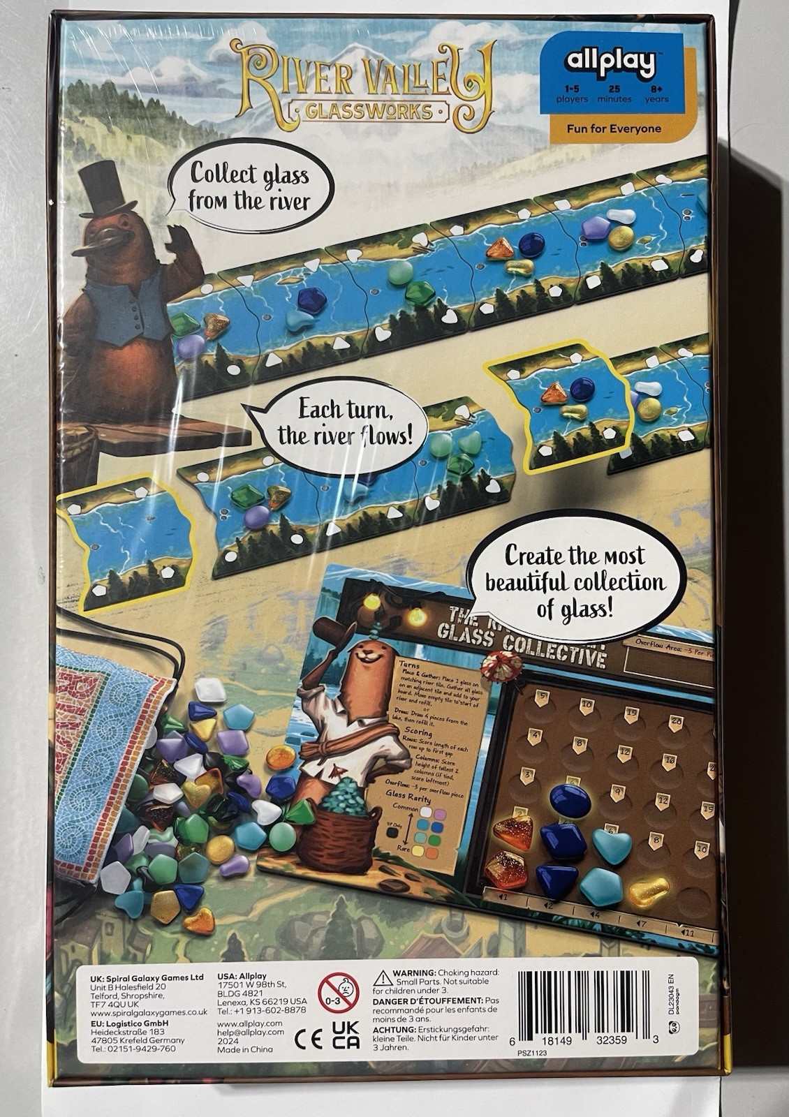 River Valley Glassworks – Tile Placement Woodland Animal Board Game NIB