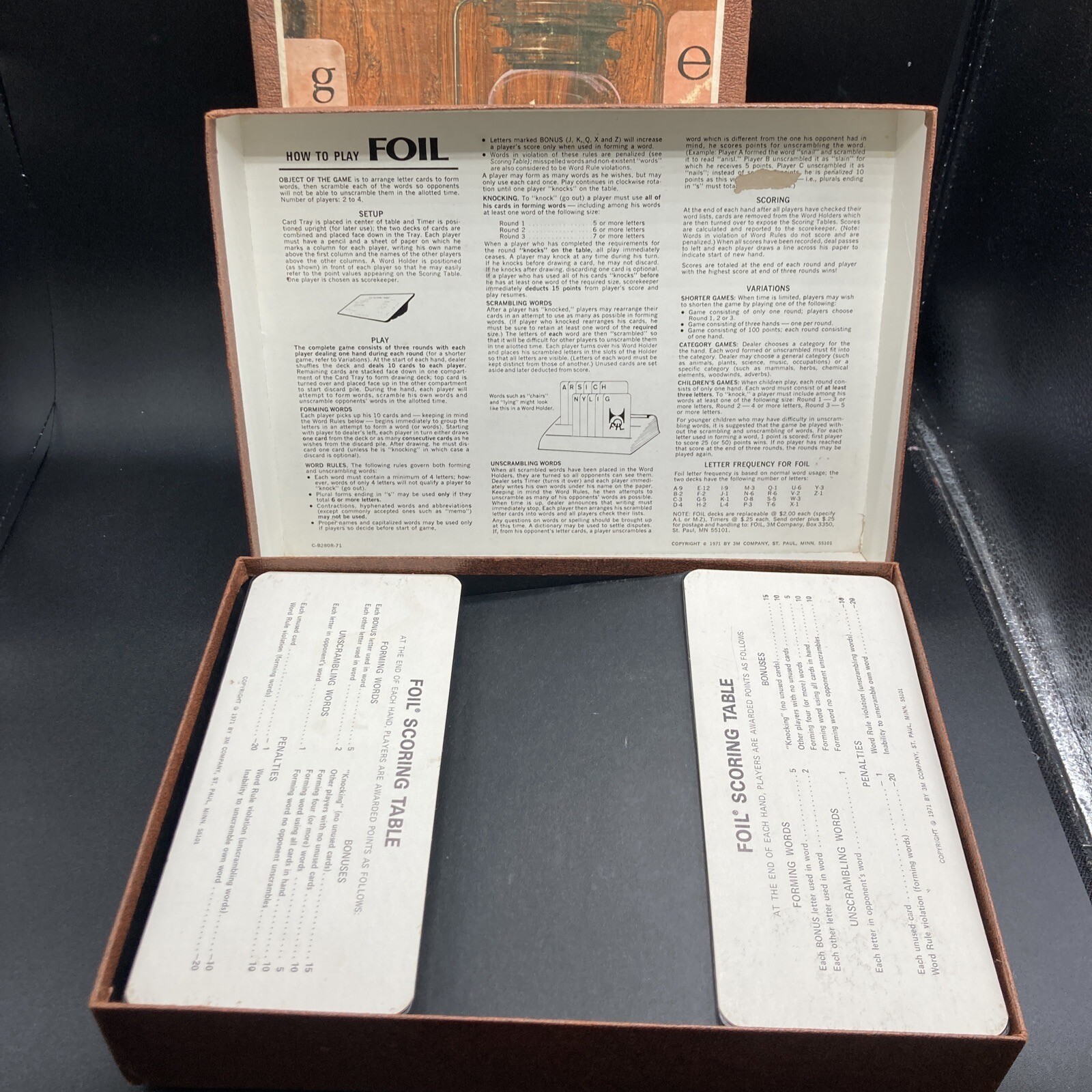 Vintage 1971 FOIL 3M Bookshelf Game of Words and Wits – Complete! Game Night