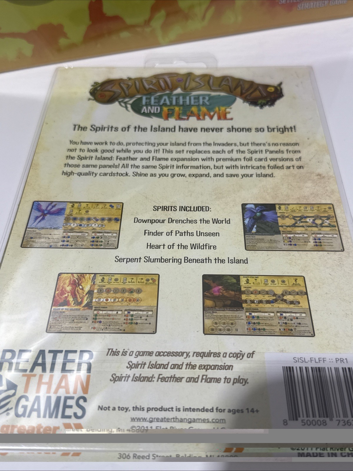 Spirit Island Feather & Flame Strategy Board Game Expansion NEW + 4 foil cards!