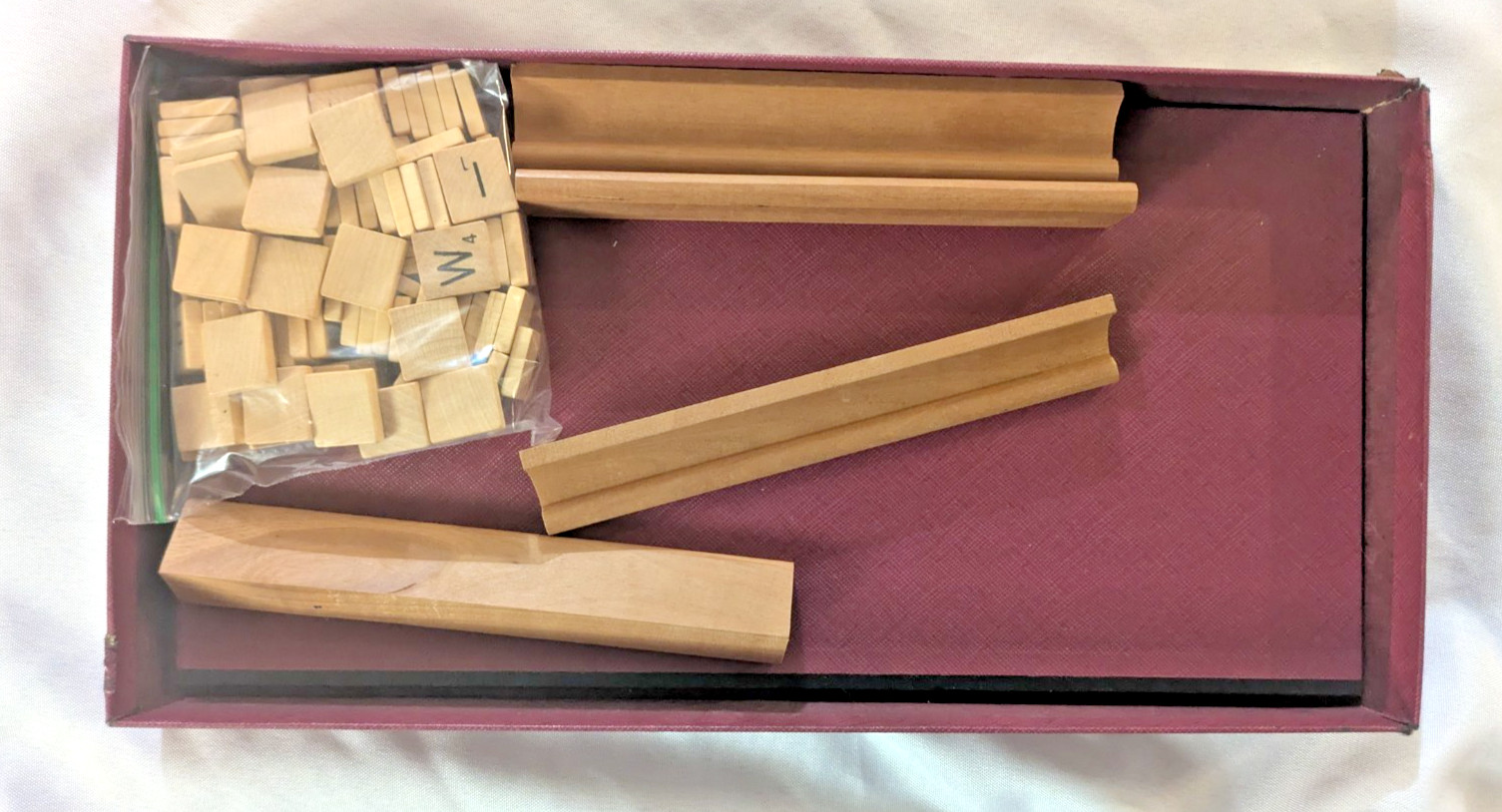 Vintage 1953 Scrabble Crossword Game Complete Wood Tile Set Selchow Righter