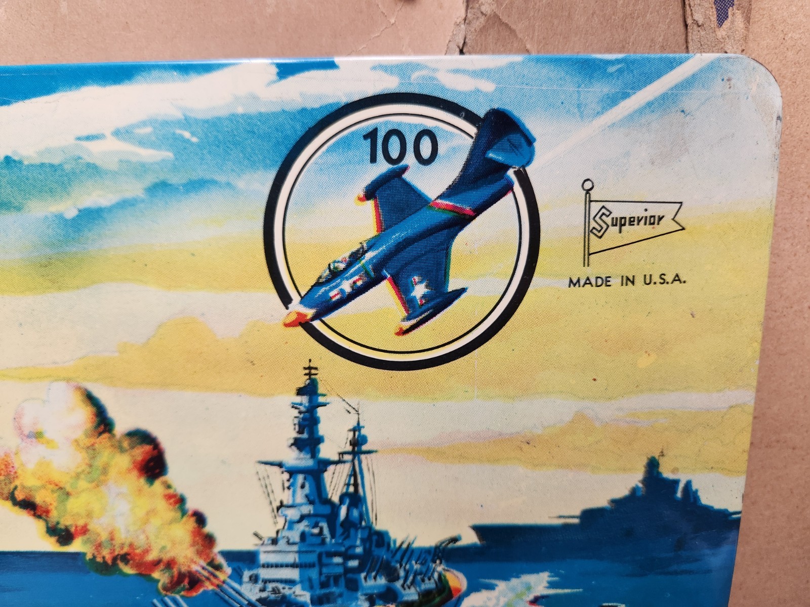 VTG Superior Sea Battle Action Game All Metal Target Board w/ Easel Original Box