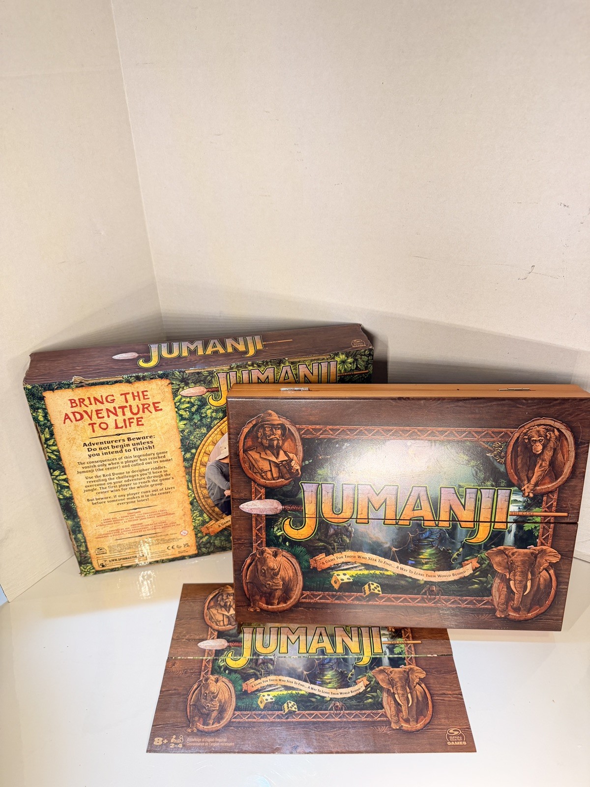 Jumanji Board Game Wooden Box Complete Spin Master Adventure Game