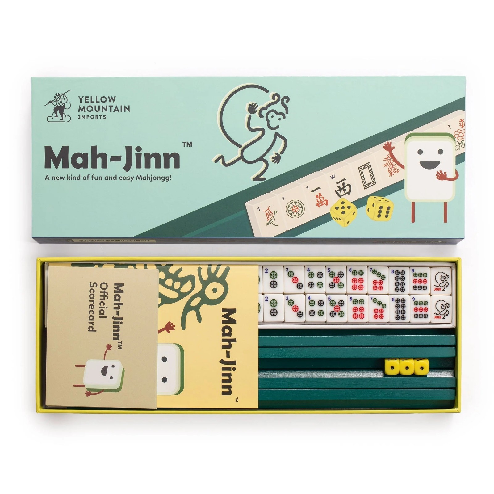 “Mah-Jinn” Mahjong For Young Player/Beginner/Starter Tiles Racks Dice YM-MJ001-A