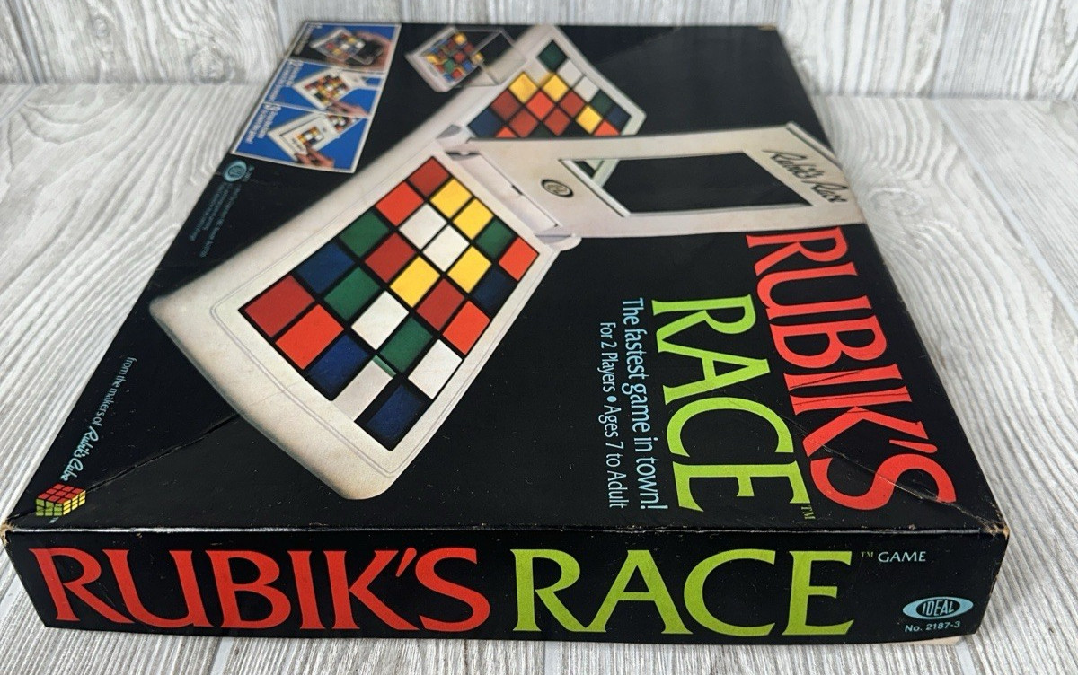 Ideal Rubik’s Race Game Original Box 1982 Maker’s of Rubik’s Cube 2 Player VTG