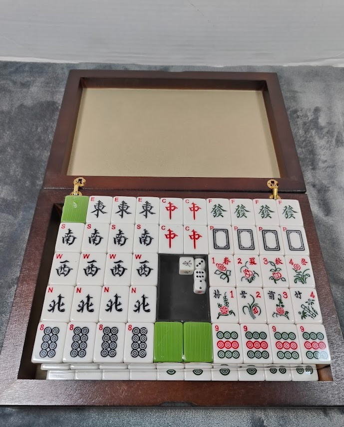 Authentic Chinese Mahjong Game Set 144 Tiles, Tiles New Sealed W/ Case