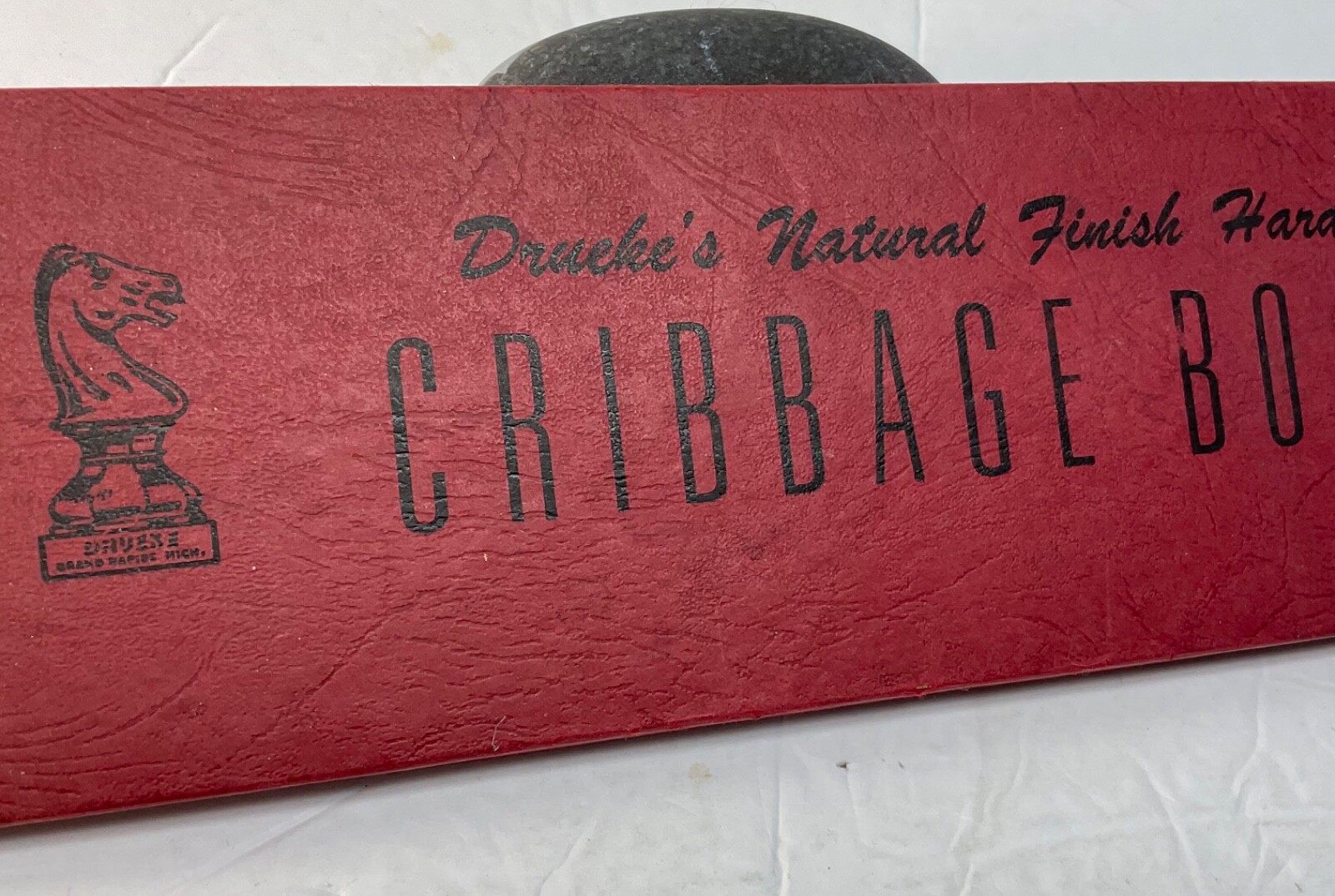 Drueke No 28 Natural Finish Hardwood Cribbage Board Vintage In Box