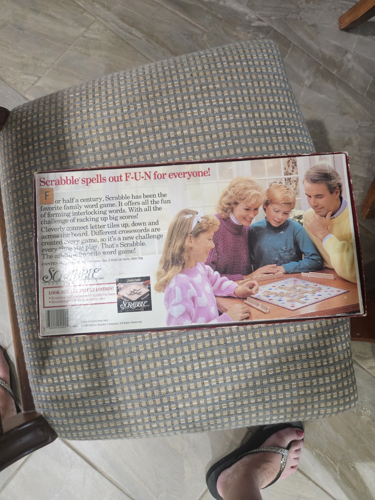 Vintage 1989 Scrabble Crossword Game Classic Wood Tiles Game Complete