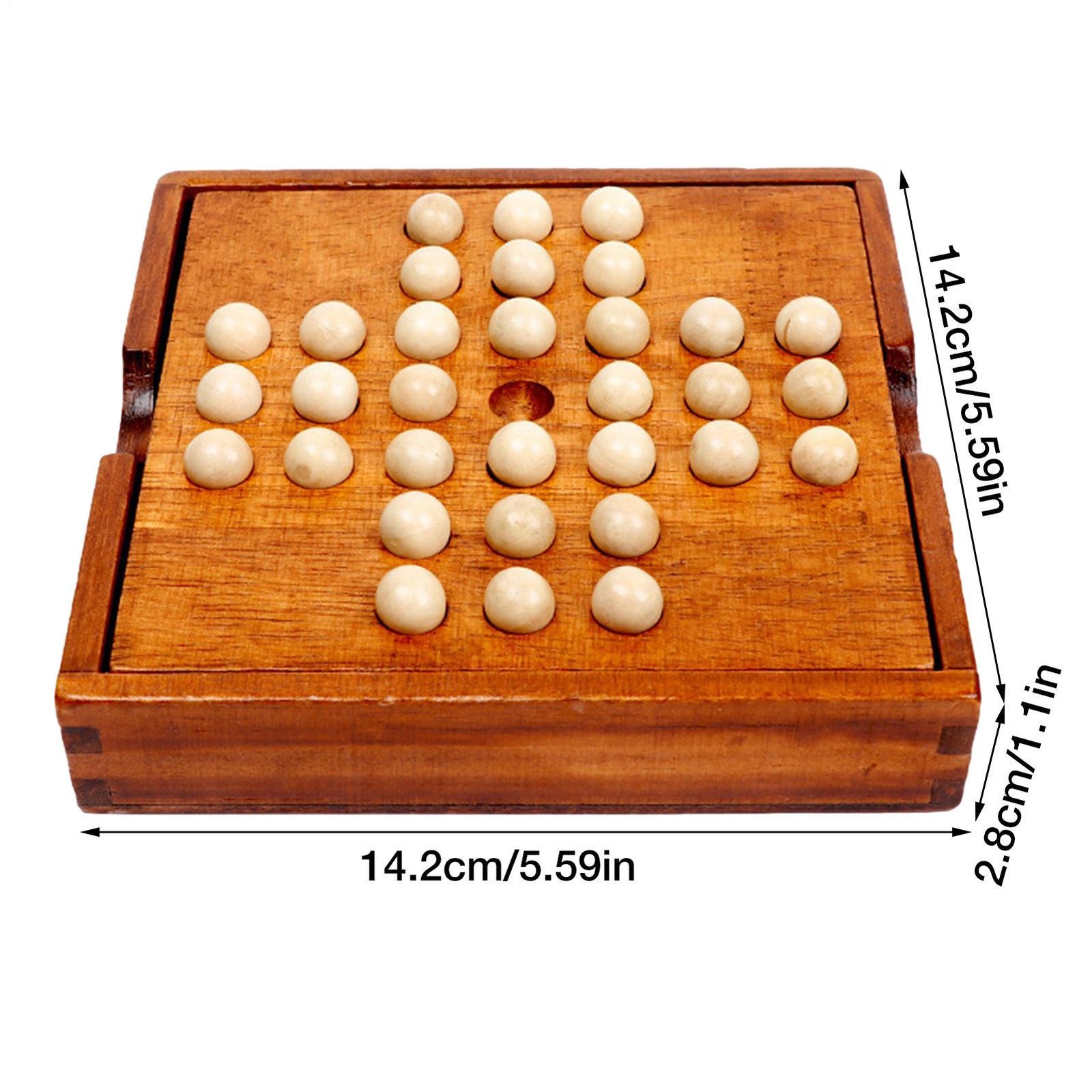 Wooden Solitaire Traditional Board Game Marble Child Classic Educational Toy