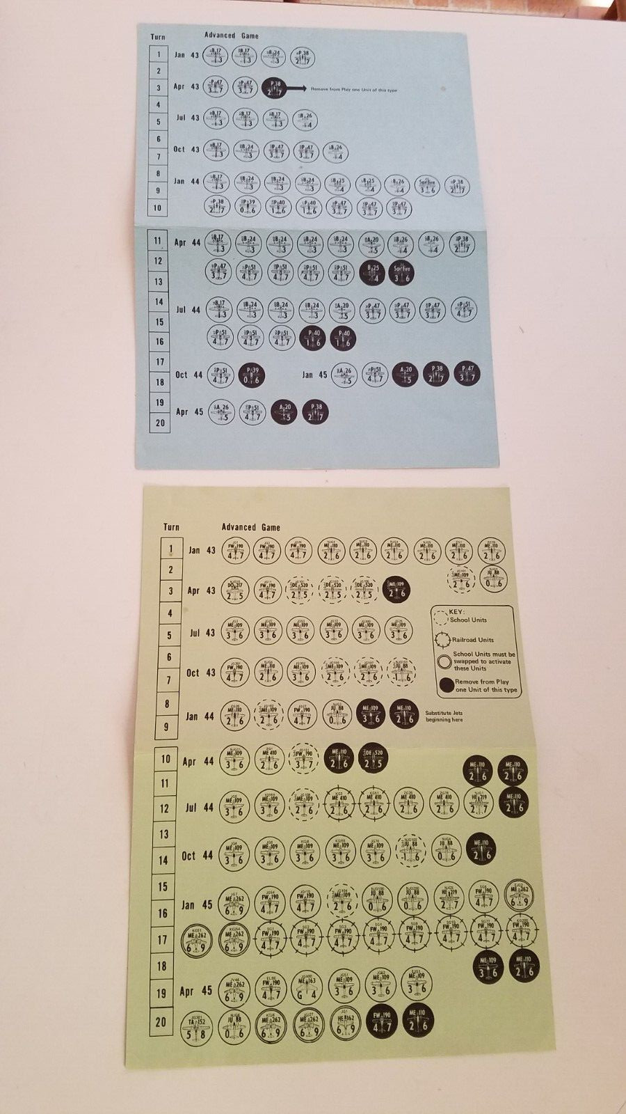 LUFTWAFFE BOARD GAME BY THE AVALON HILL GAME CO. 1971