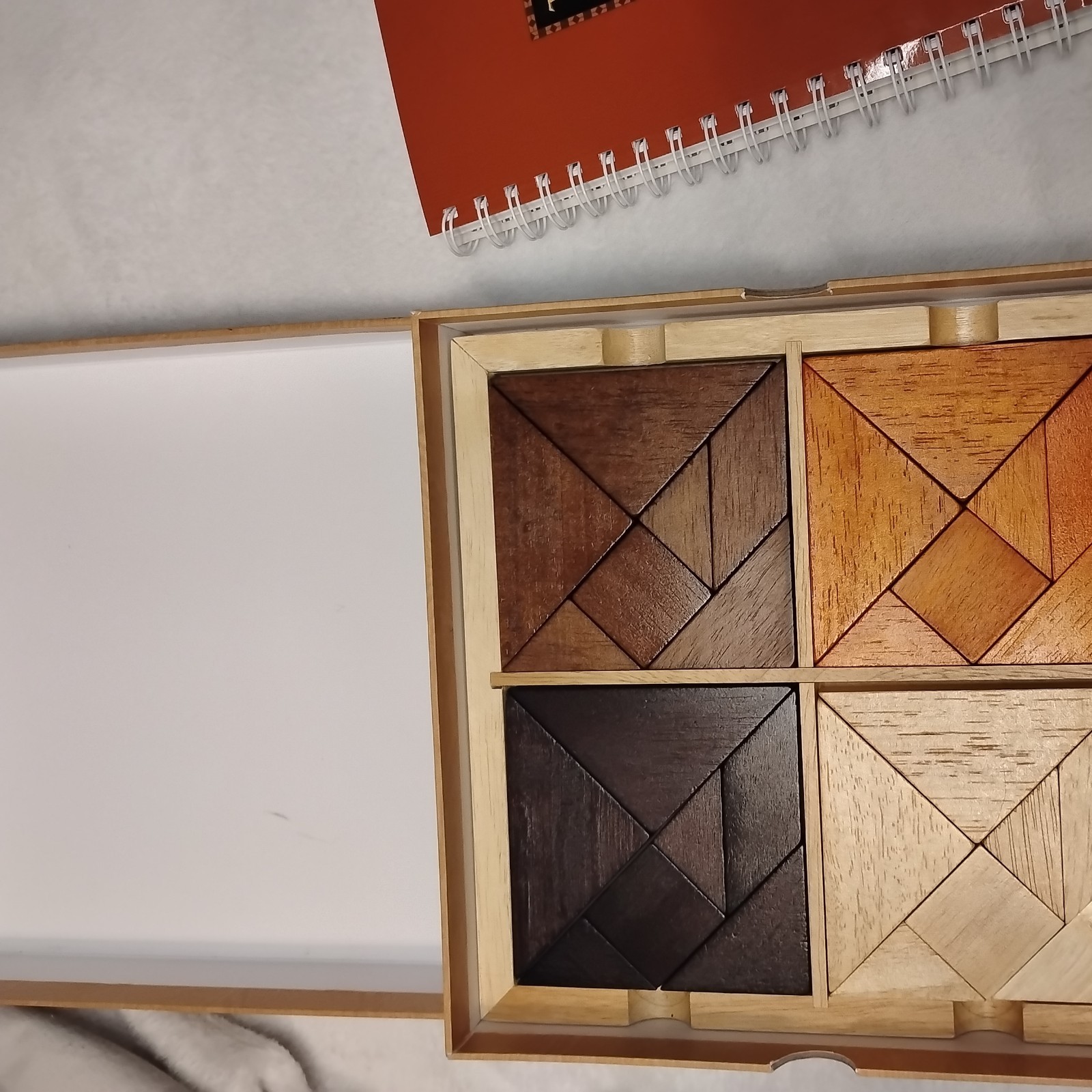 Tangram Master Ultimate Wooden Puzzle Challenge Sterling, 4 sets wood tabs &tray