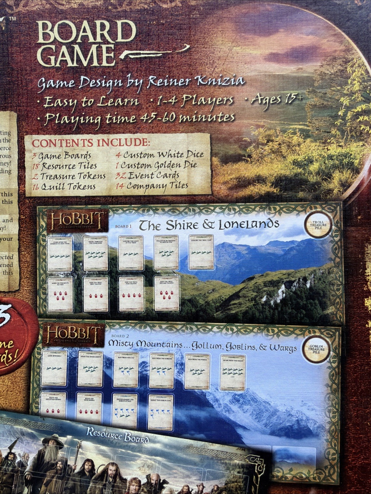 The Hobbit An Unexpected Journey Board Game Cryptozoic 2013 Complete Excellent