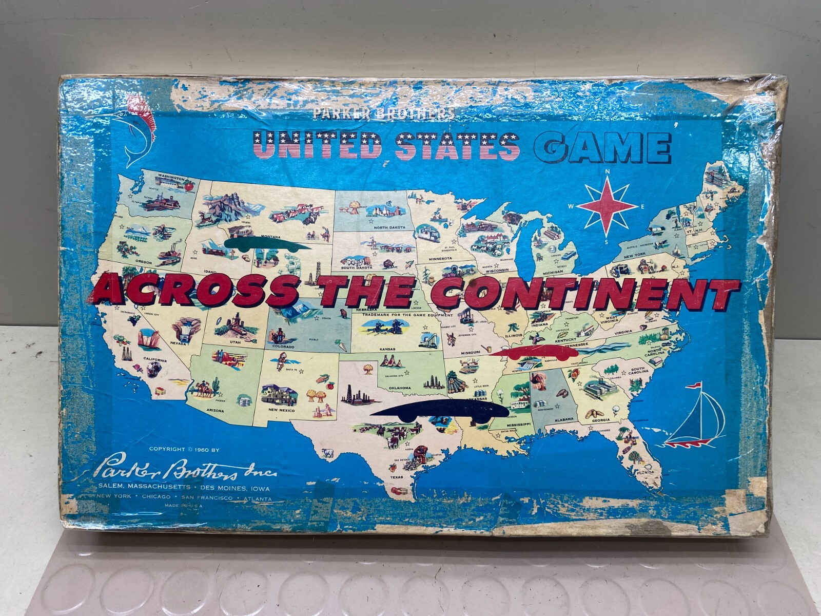 Vintage Parker Brothers The United States Game Across the Continent Game