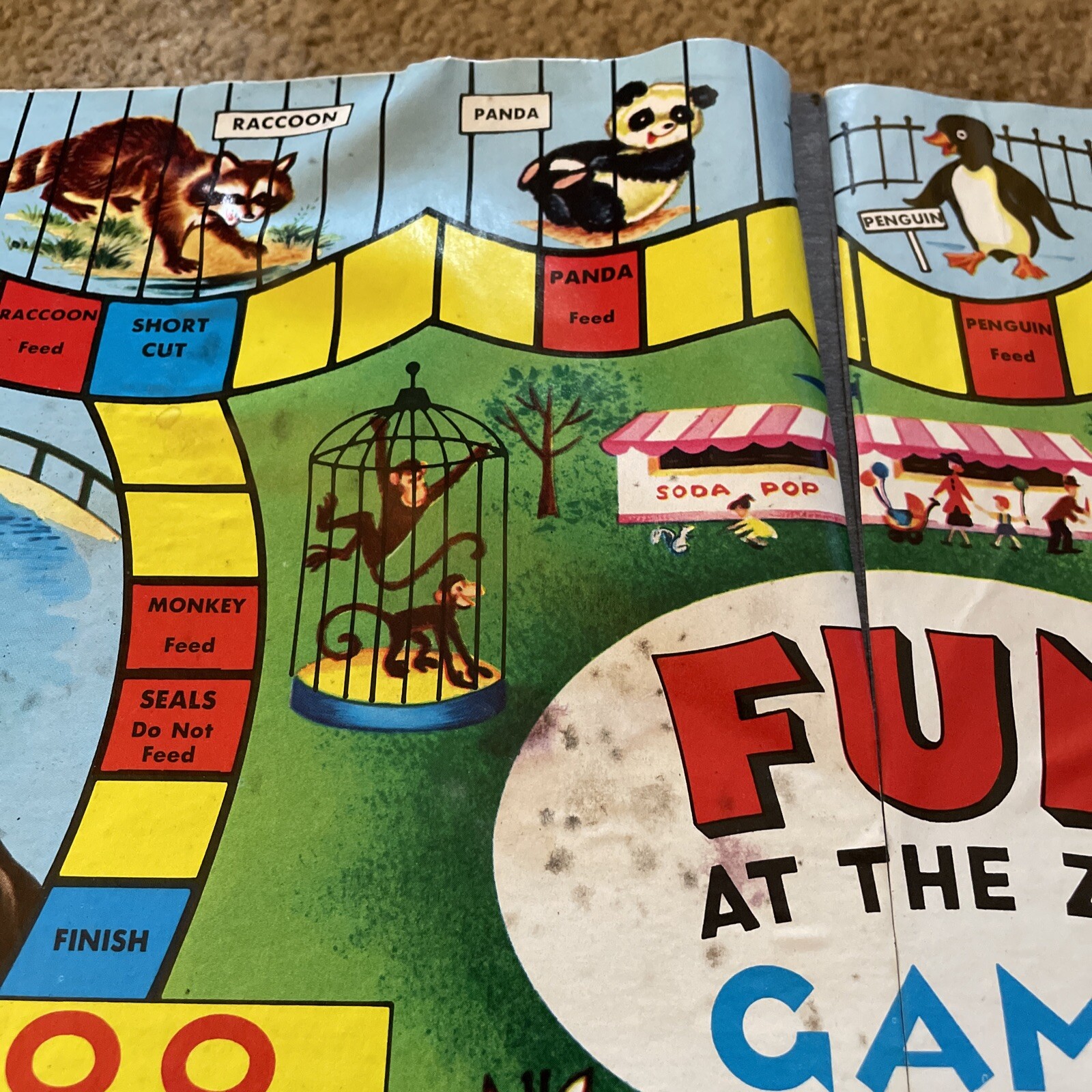 1950’s-60’s Jessup Paper Box Brookston, Indiana Fun At The Zoo Vintage Game 438
