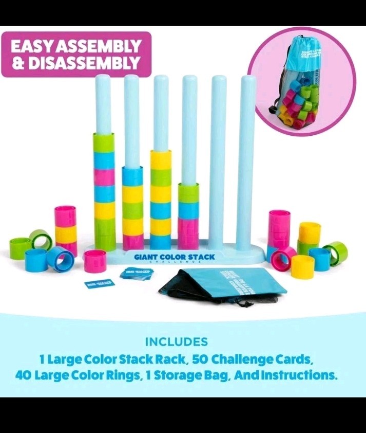 Giant Color Stack Challenge by Relatable Strategy Stacking Game 50 Puzzle SEALED