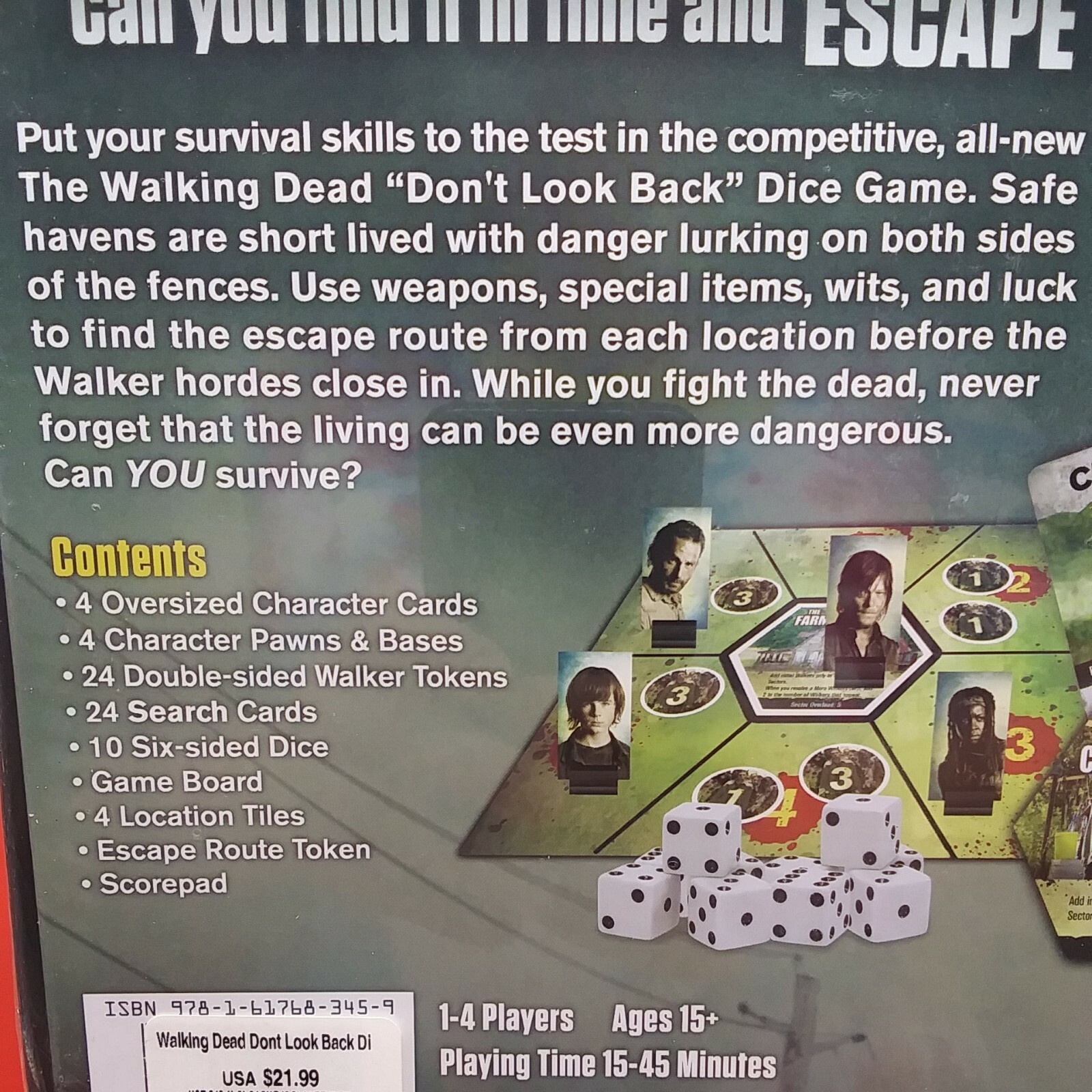 AMC The Walking Dead Don’t Look Back Dice Game Zombie Horror Board Game sealed
