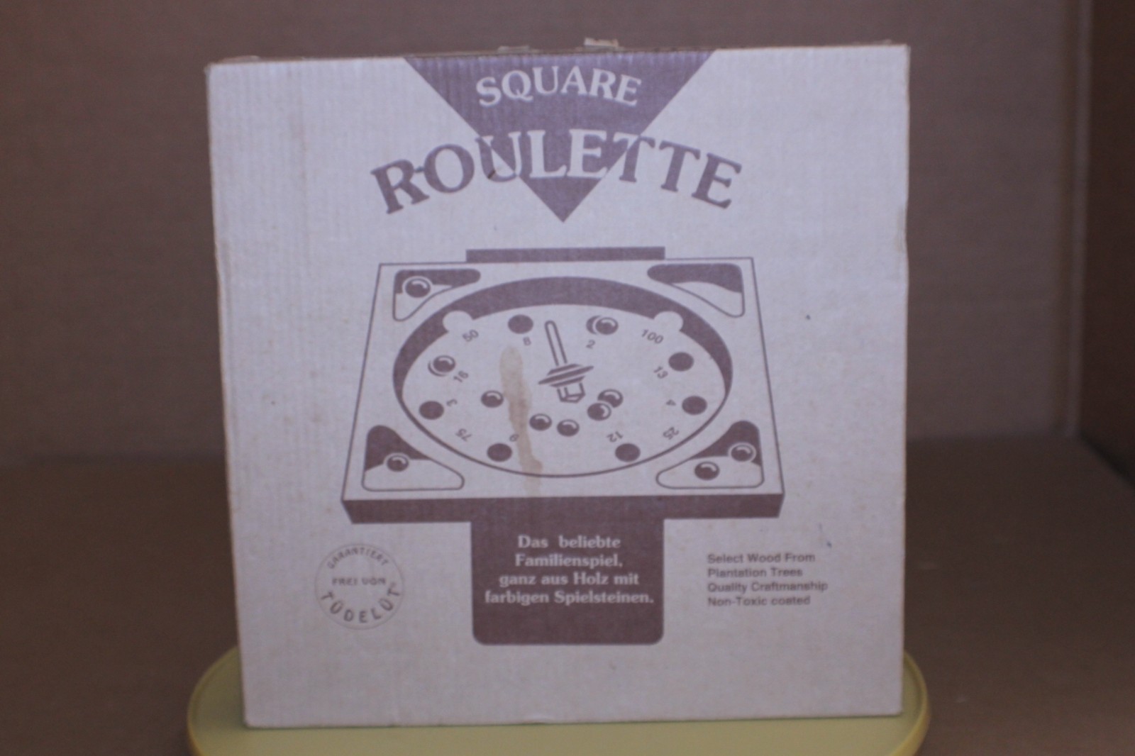 OPEN BOX / Square Roulette Board Game Wood