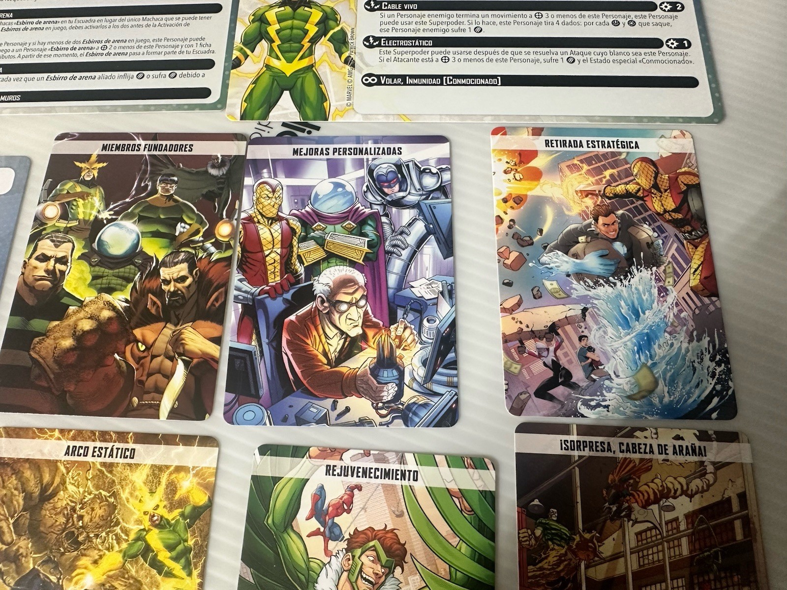 Marvel Crisis Protocol Sandman Electro Vulture Character & Tactic Cards Spanish
