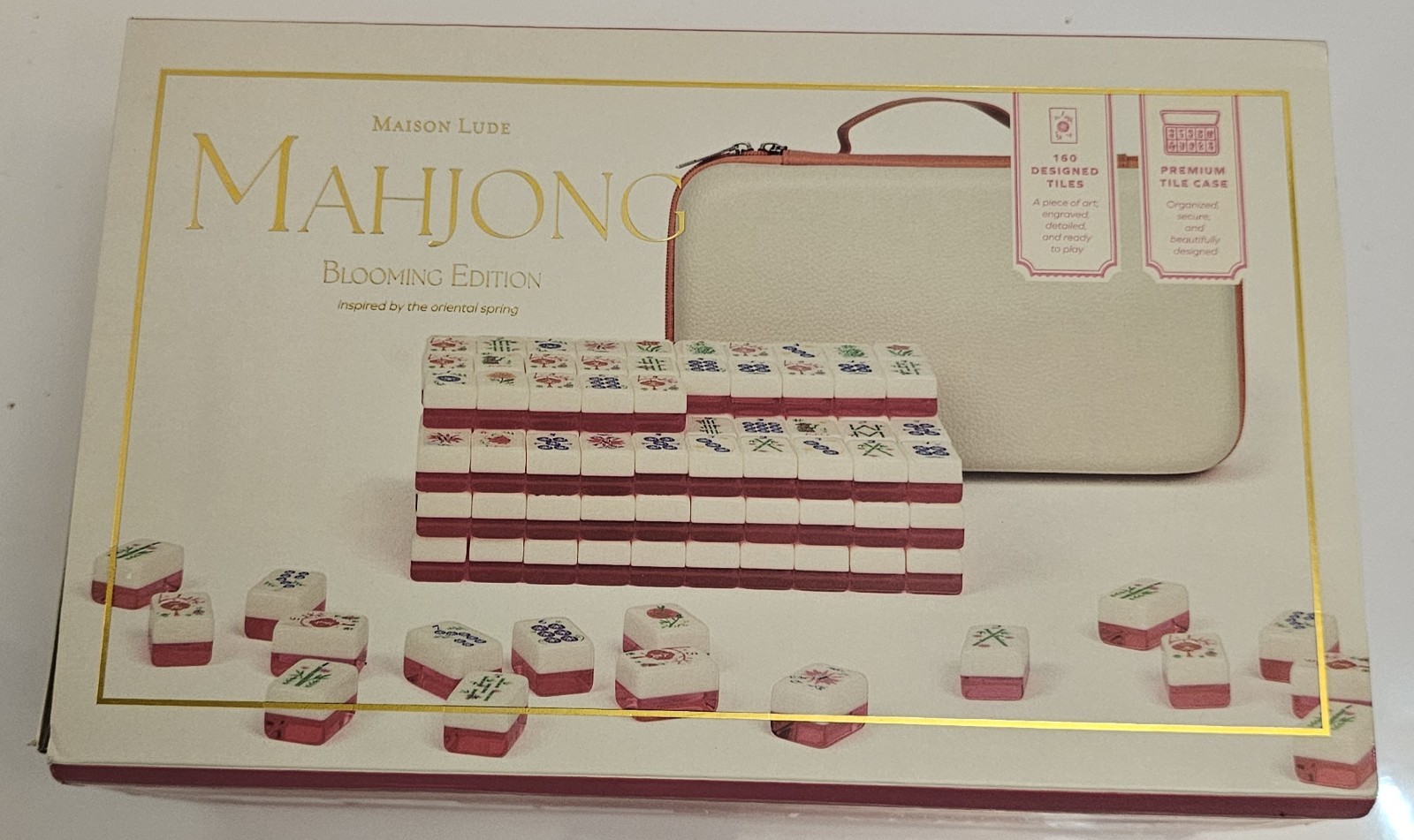 Maison Lude Mahjong Tiles – BLOOMING EDITION 160 Tiles With Carrying Case SEALED