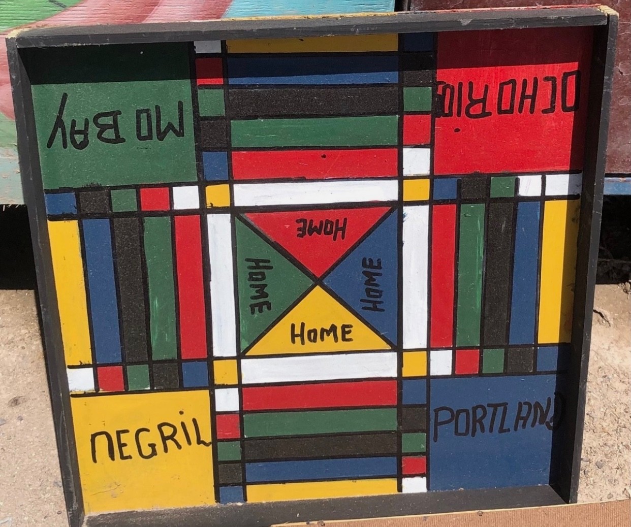 Handcrafted Jamaican Parishes Ludi Ludo Board 18×18 Inches Product of Jamaica