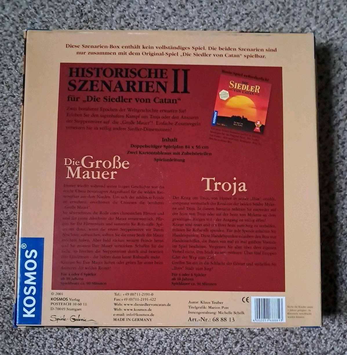 New 2001 Mayfair Games #5112 Historical Scenarios II Troja & Die Grosse Mauer T