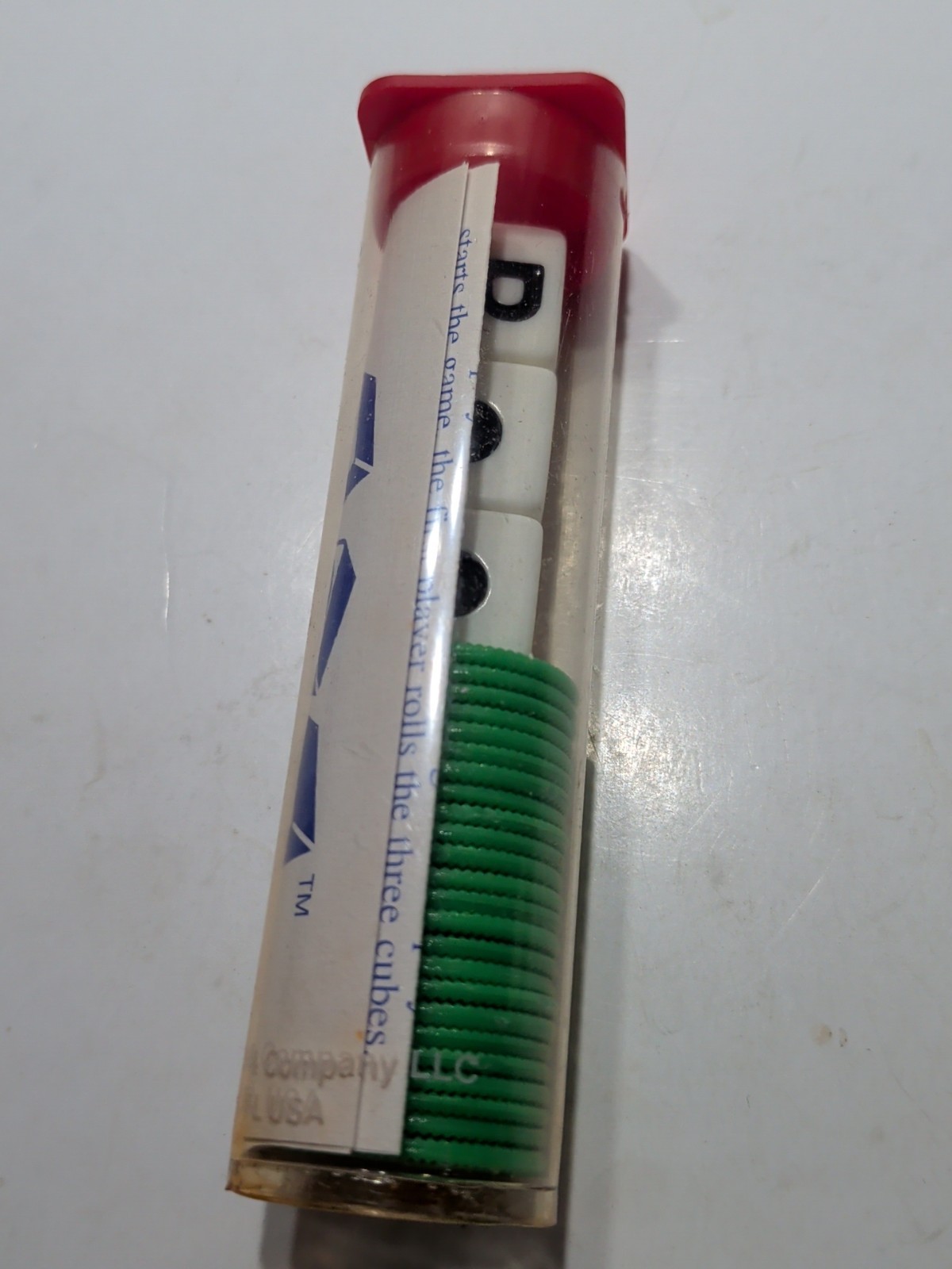 ✨VINTAGE✨ LCR Left Center Right DICE GAME in Tube COMPLETE w/Instructions, 1992