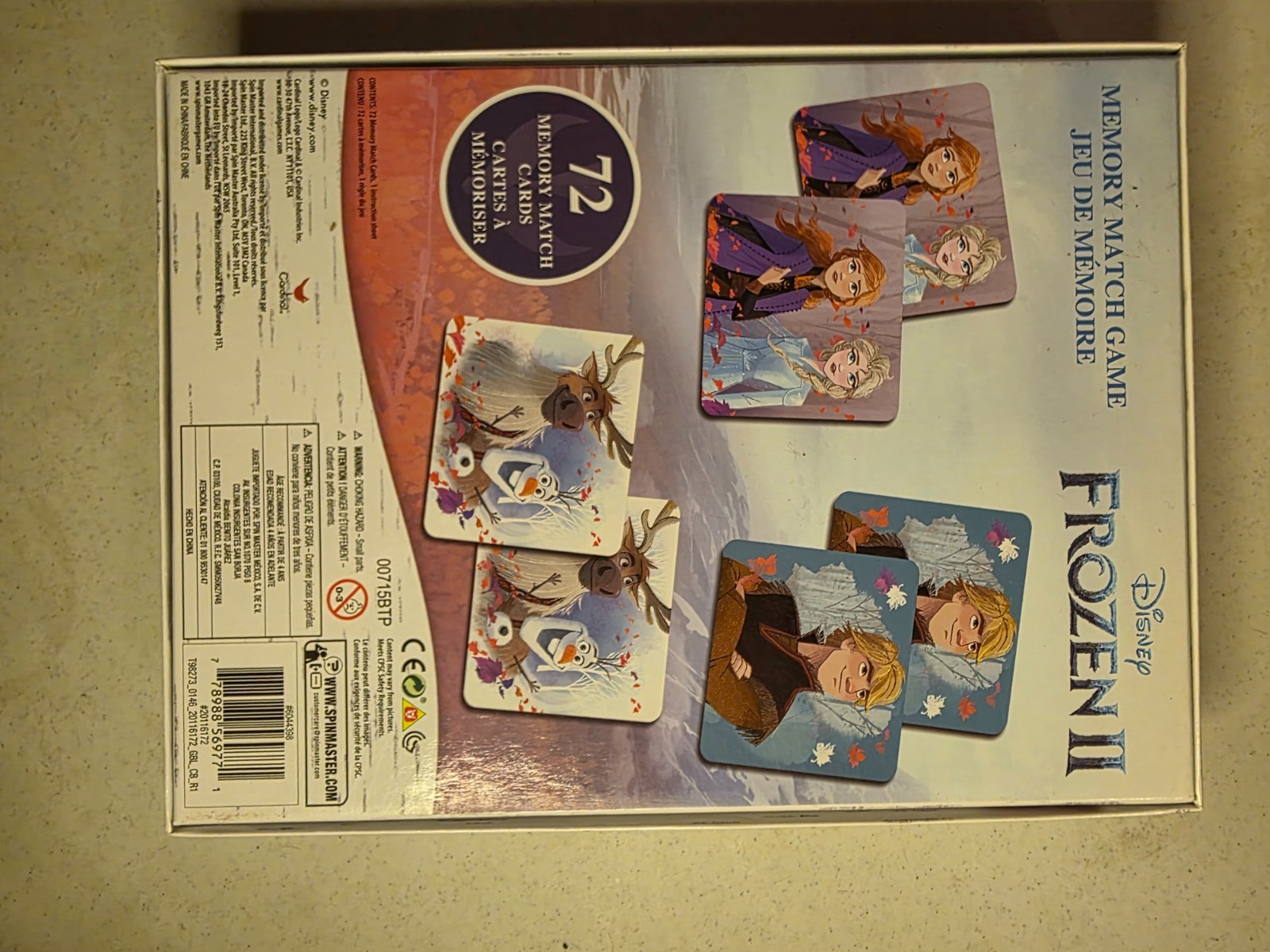 DISNEY FROZEN II Memory Match Game 72 Cards Kids ELSA ANNA OLAF Educational NEW