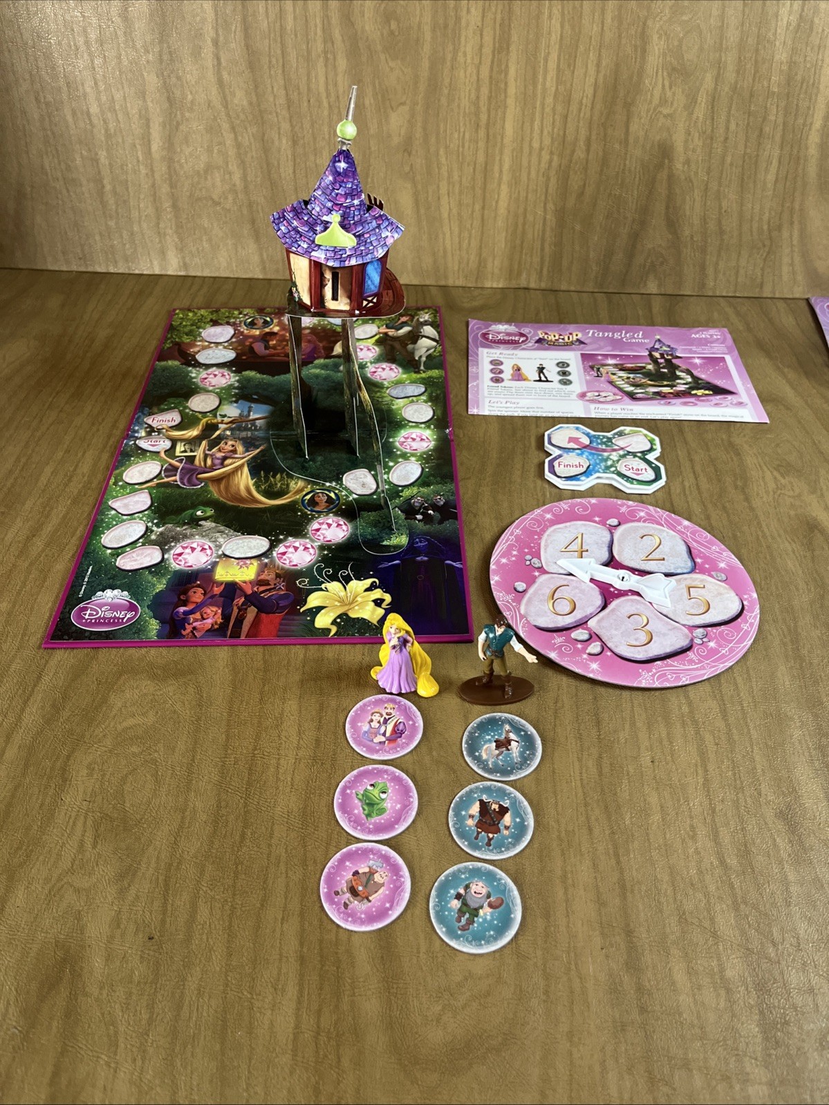 Disney Princess Pop-Up Magic Castle Tangled & Cinderellas Coach Board Games Lot
