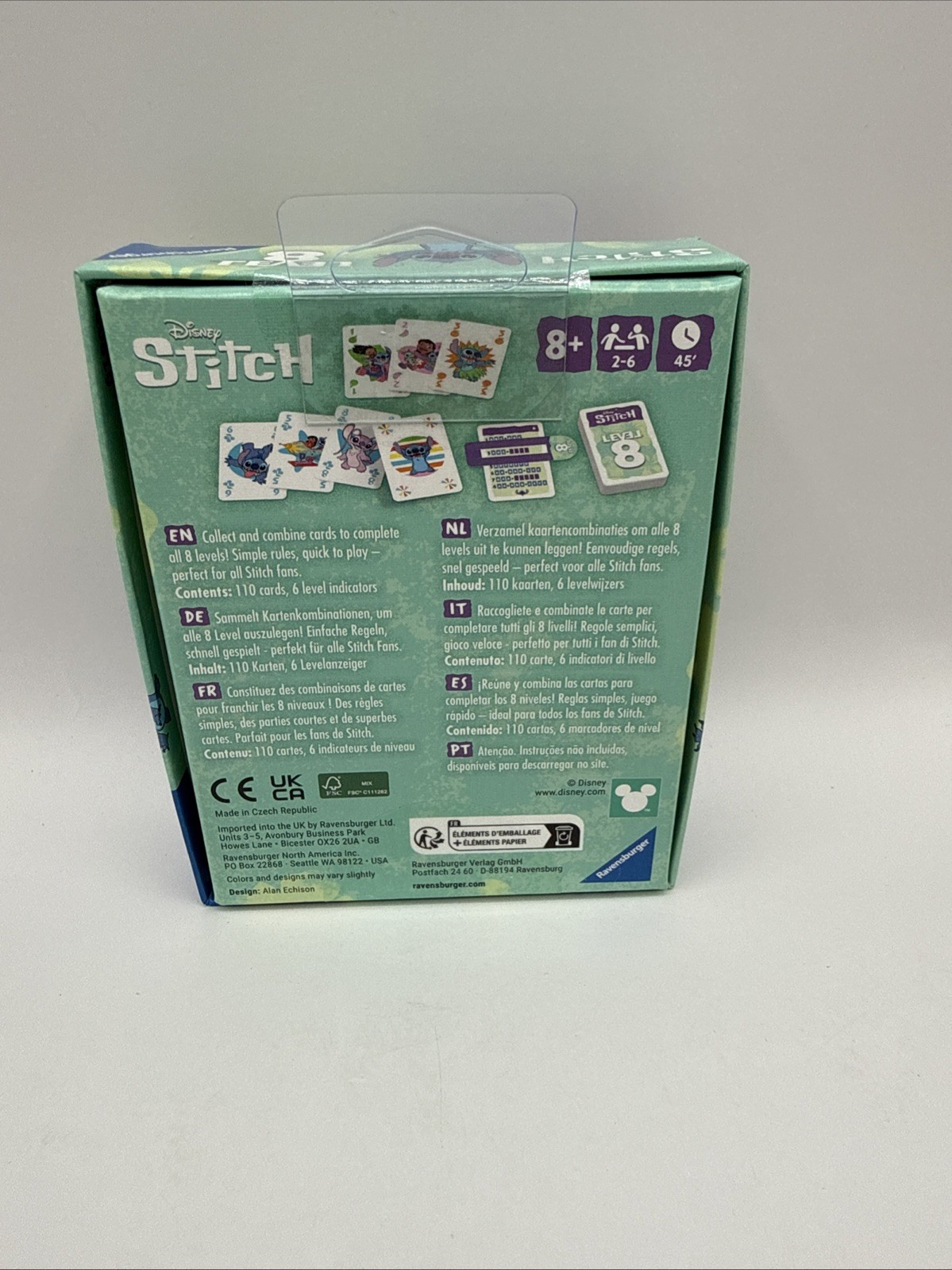 Ravensburger Disney Stitch Level 8 Card Game Ages 8+ For 2-6 Players New