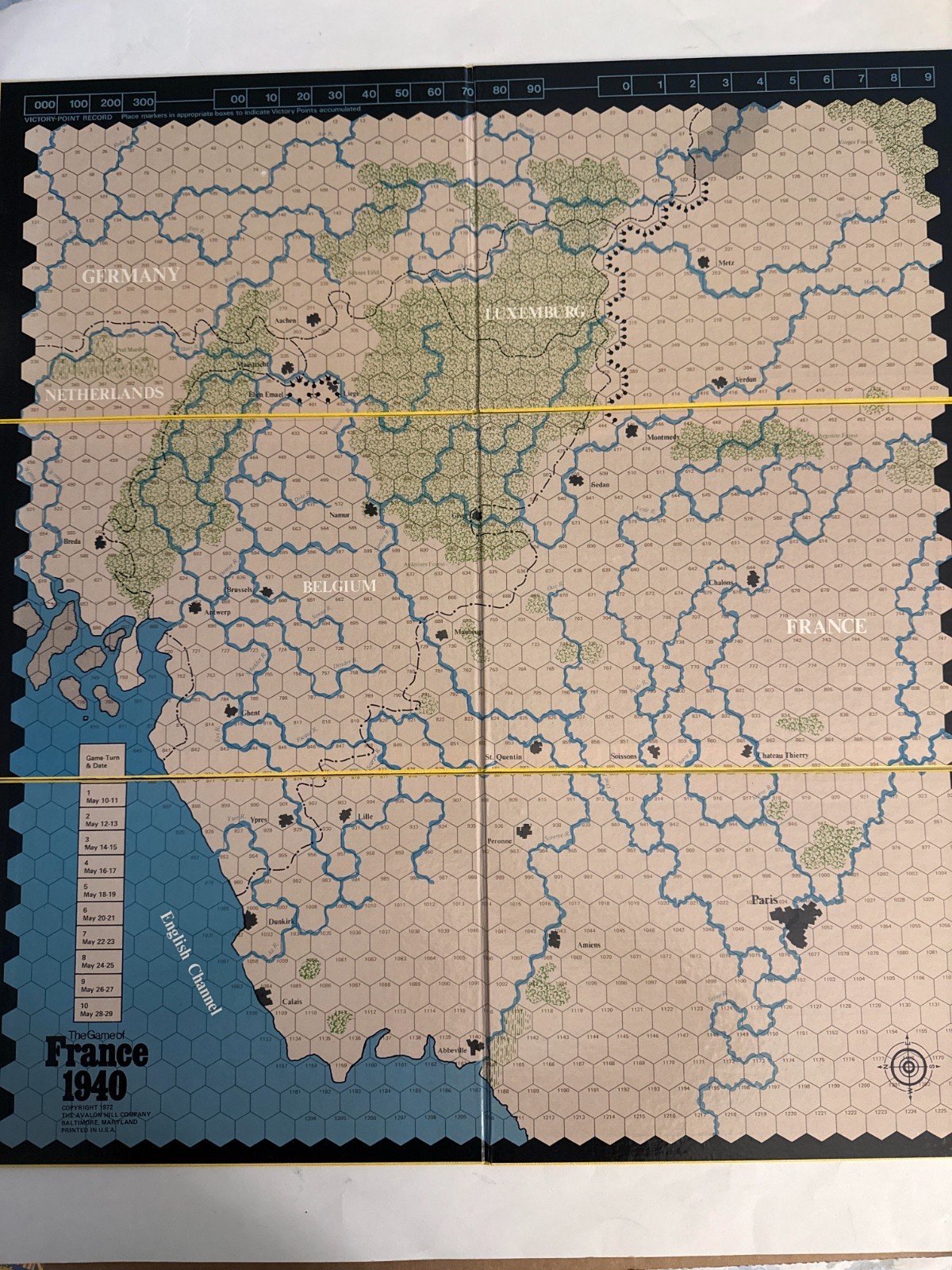Avalon Hill – France, 1940 – Copy with Yellow Board from 1st Print Run