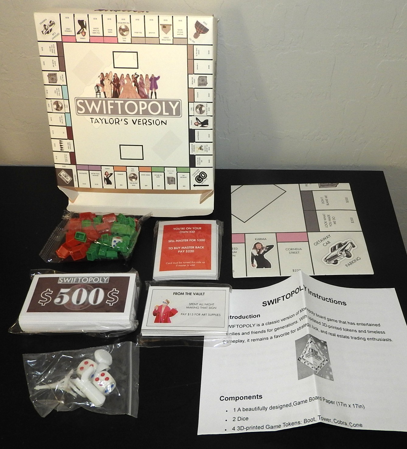 New Open Box Swiftopoly Board Game Taylor’s Version All items sealed Unused!