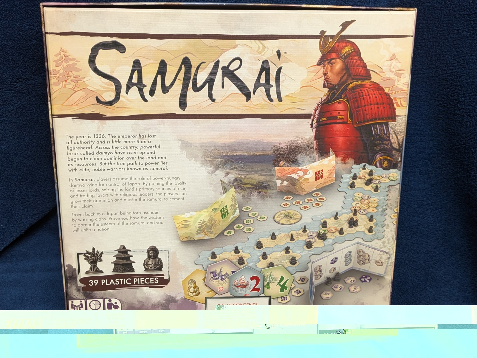 Reiner Knizia Samurai Board Game COMPLETE 2015 Z-Man Games Classic