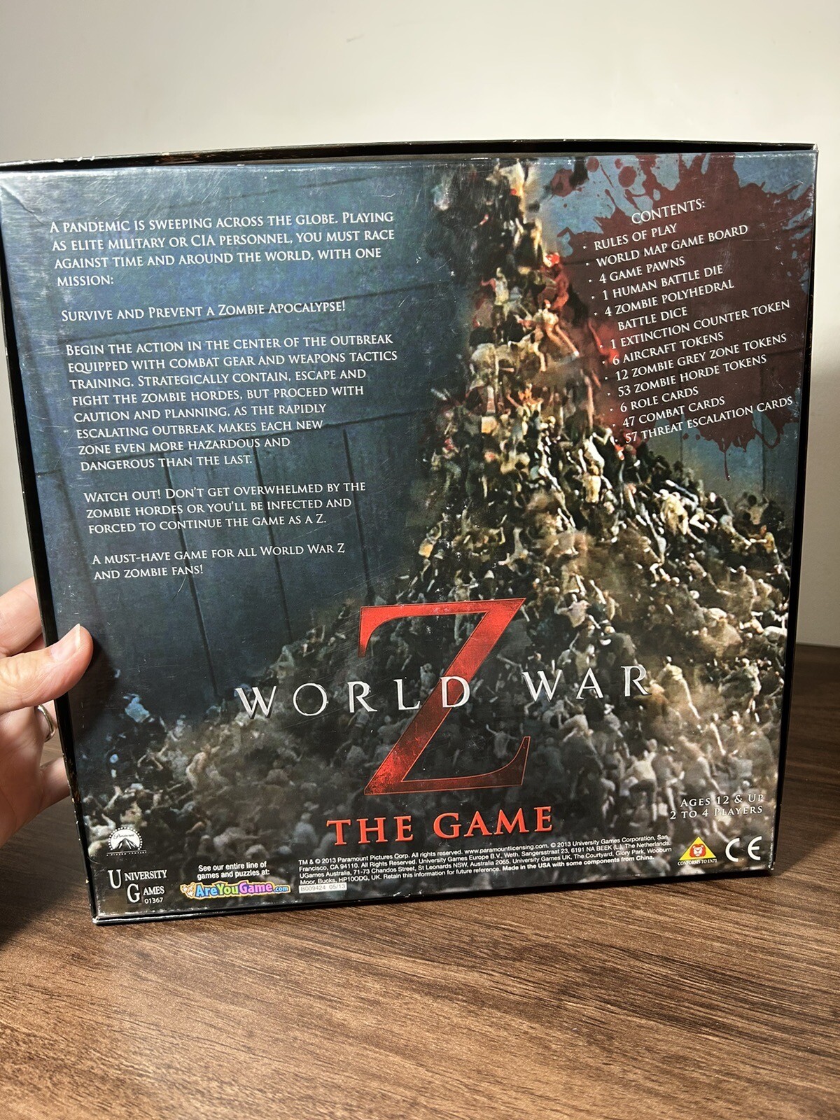 World War Z The Game Zombie Pandemic 2013 Paramount University Games Incomplete