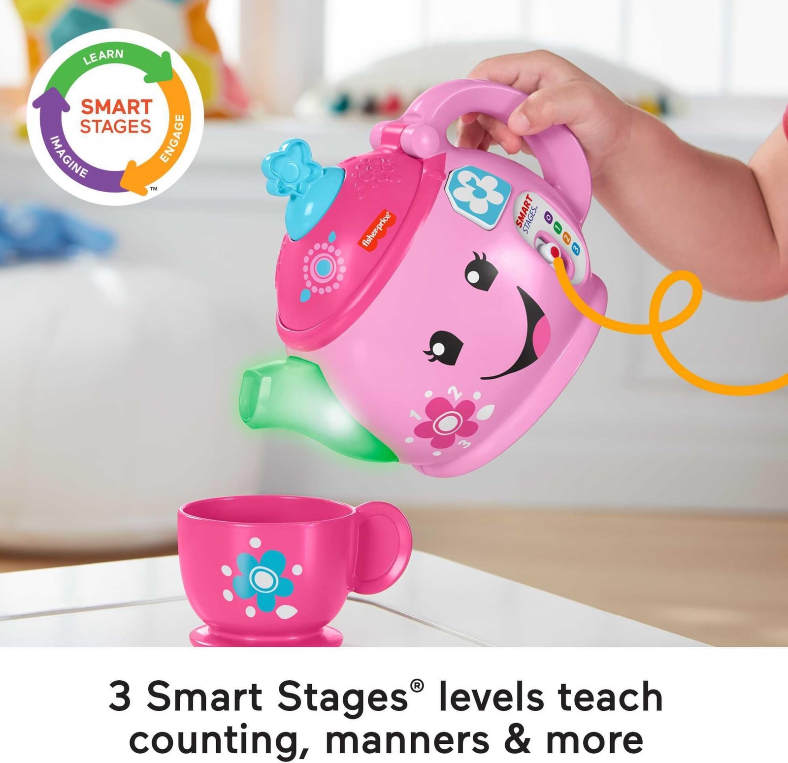 Toddler Toy Laugh & Learn Sweet Manners Tea Set Music Lights Fisher Price Play