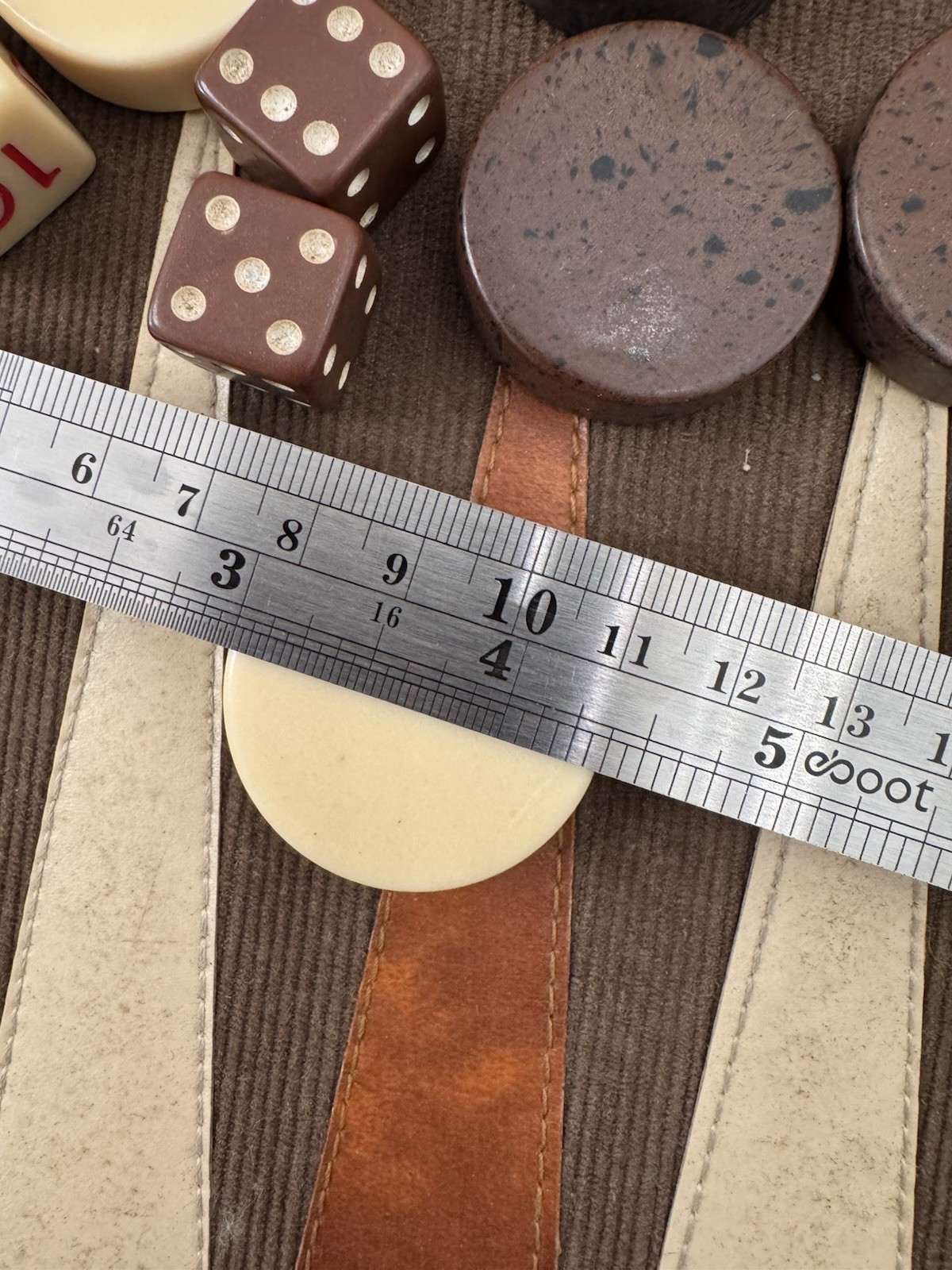 1 3/8” Backgammon Chips, Full Set With Dice