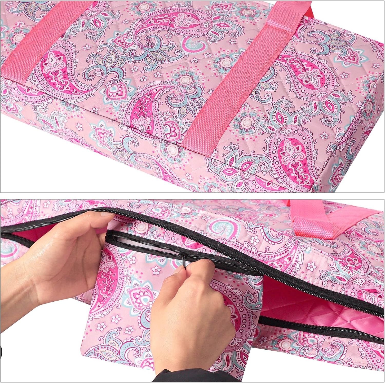 Elegant Pink Printed Mahjong Bag with Two Wrappers – Perfect for Travel