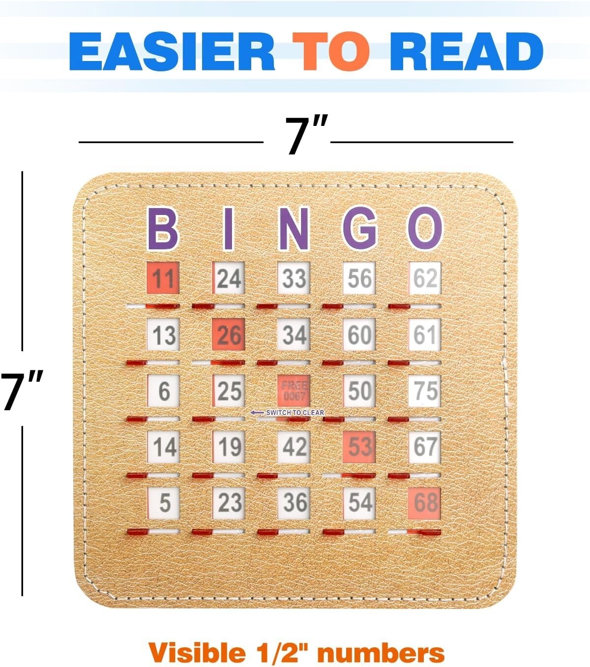 200-Pack Stitched Reusable Shutter Slide Bingo Cards with Shutter Clear Slider