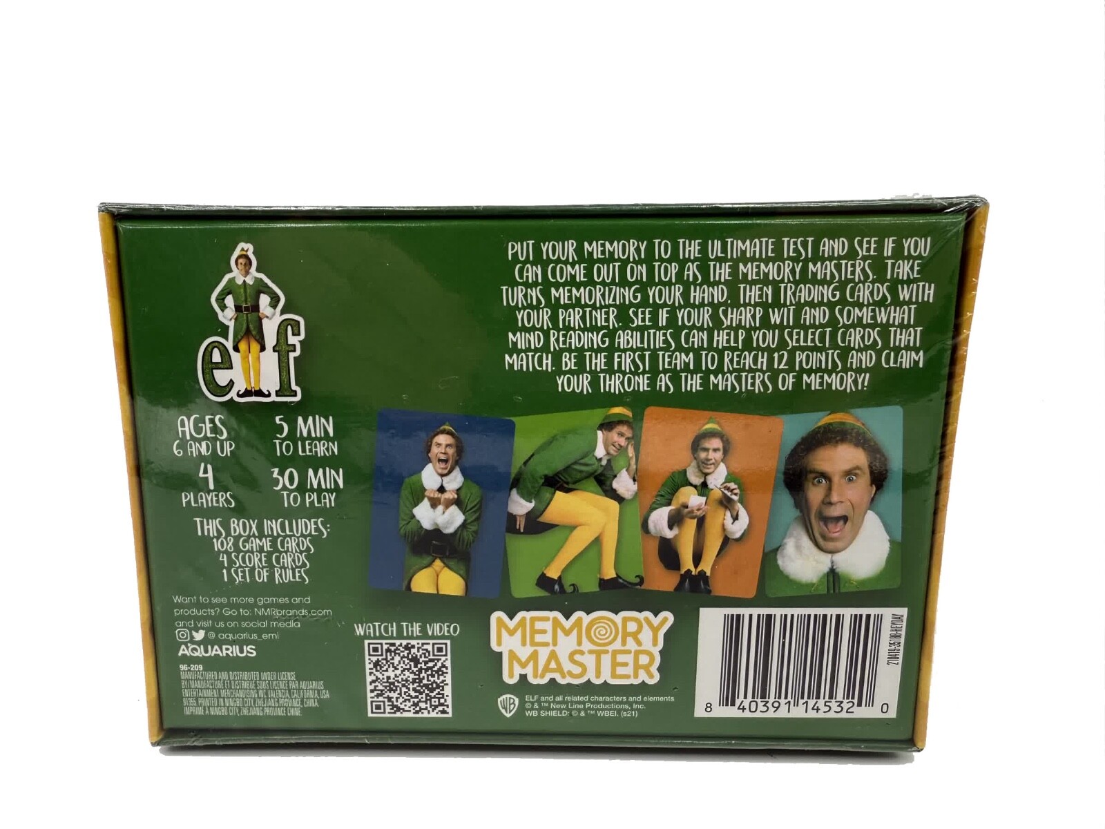 Elf Memory Master Card Game, Multi Player, New Sealed, Elf Movie Christmas