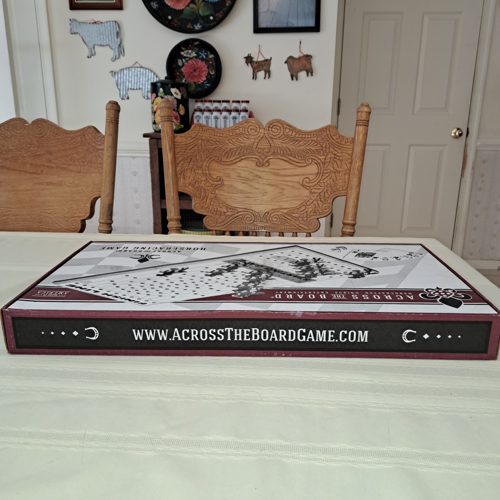 Across The Board Horse Racing Horseracing Game Handcrafted Wood Board, 2007, NIB