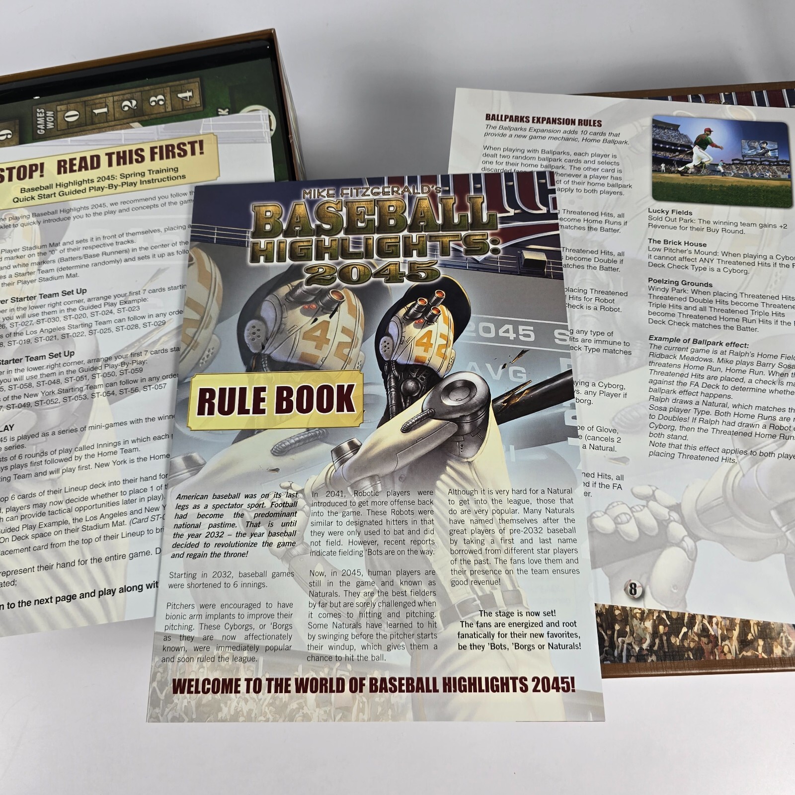 Baseball Highlights 2045 Board Game Complete With 5 Sealed Expansions Pre-owned