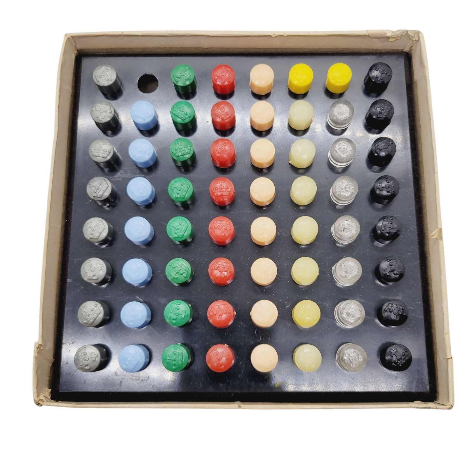 Hoodoo 1950s Solitaire Game Plastic Pegs Puzzle Tryne Co Original Box 1 Player