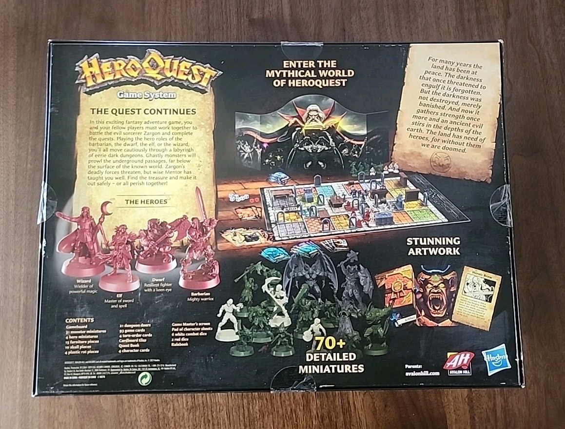Hasbro Gaming Avalon Hill HeroQuest Game System Tabletop Board Game. DAMAGED BOX