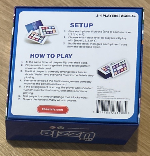 **NEW OPEN BOX**THE UZZLE Family Block Puzzle Game For Age 4 To Adults