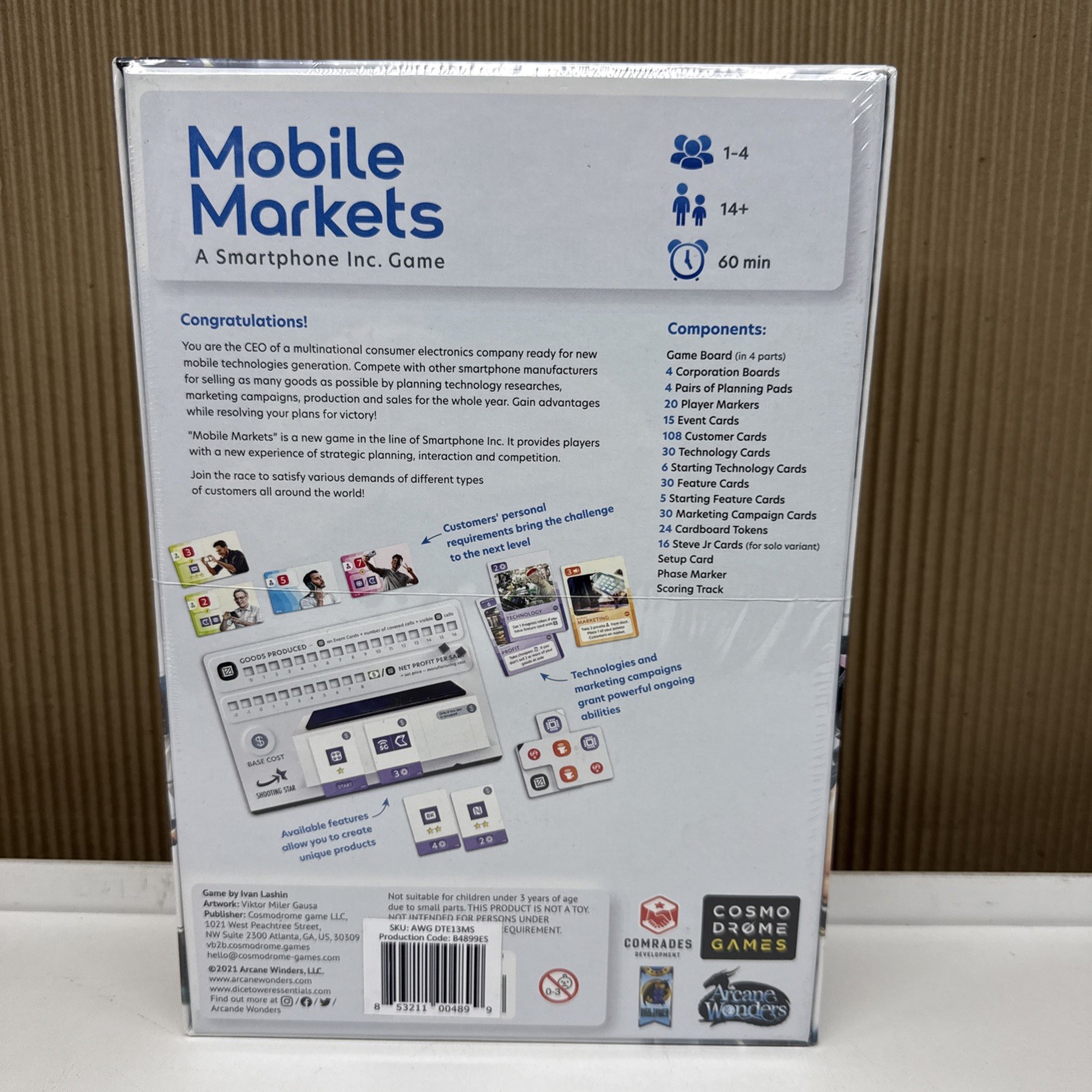 Mobile Markets Strategy Board Game Arcane Wonders (Smartphone Inc Sequel) SEALED