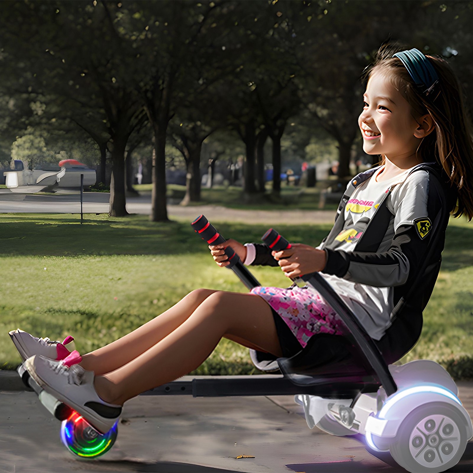 Uimoso Self-Balancing Scooter Seat Attachment for 6.5″8″ 8.5″ 10″ with LED Light
