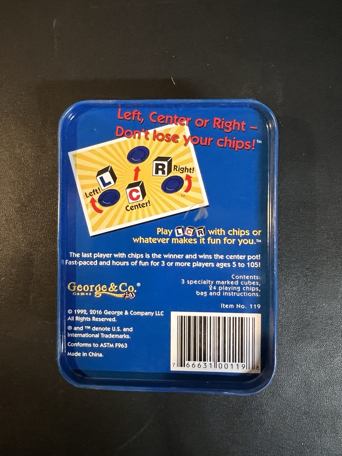 George and Company The Original Left Center Right LRC Dice Game