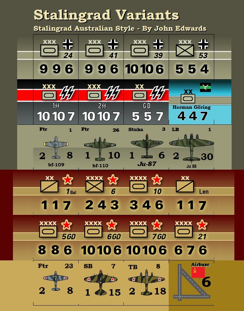 Stalingrad (’63) Multiple Variant Counters – Die-Cut