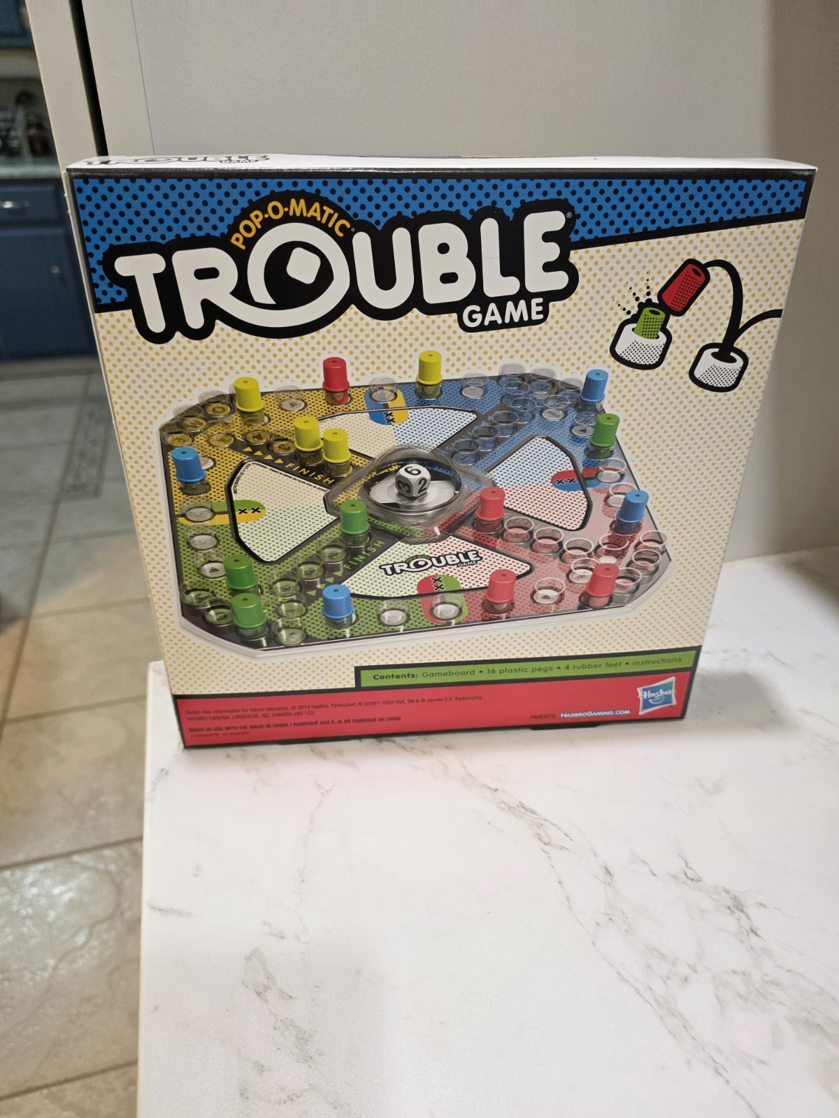 Pop-O-Matic Trouble Kids Board Game, Family Games for 2-4 Players