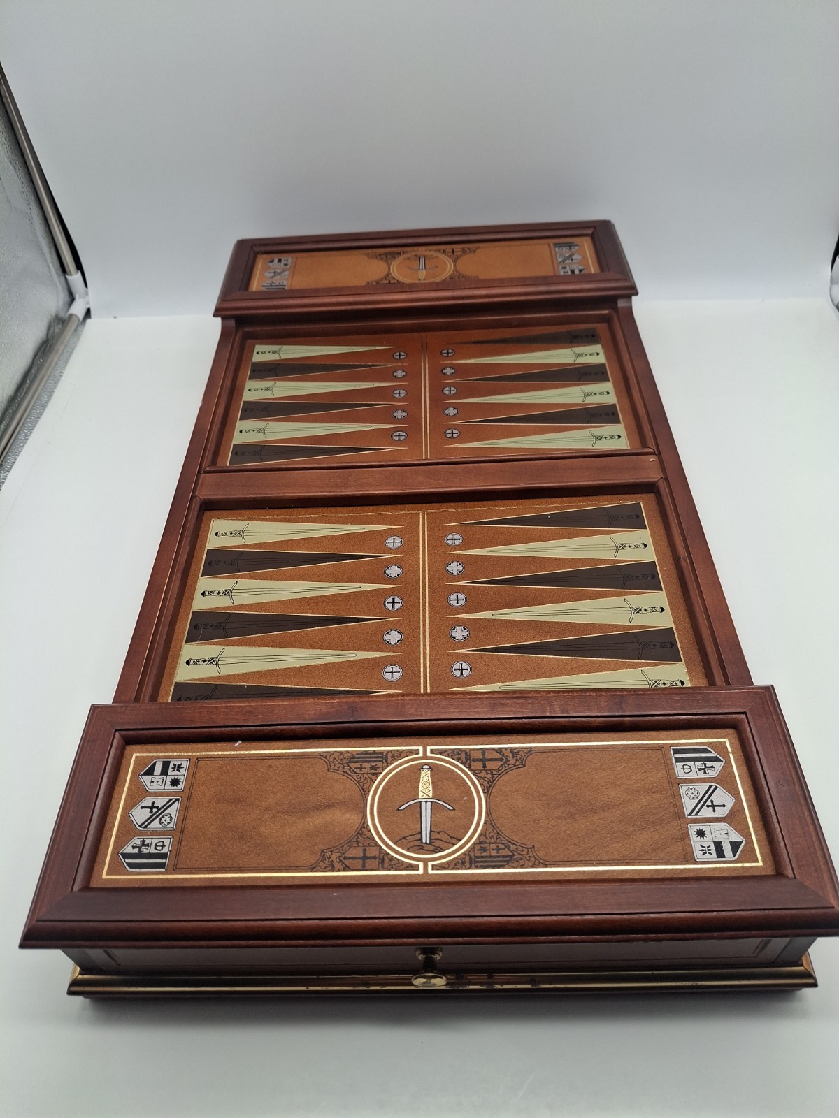 Vintage Franklin Mint Excalibur Backgammon Board 1986 Limited Edition