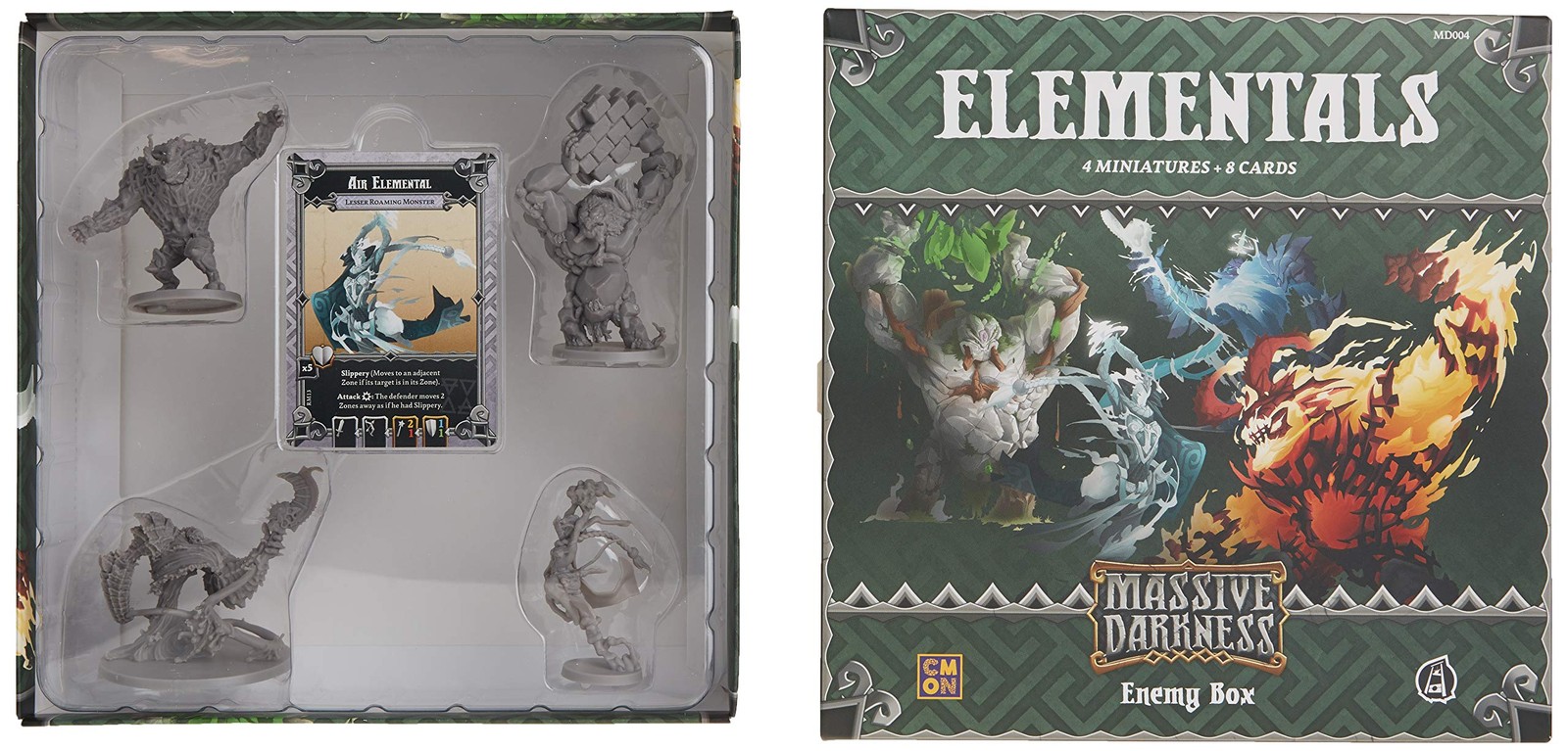 “Massive Darkness Elementals Miniatures Set – Multi-Color Fantasy Figures”